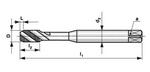 Závitník strojný brúsený so skrutkovými drážkami 35° PN83044 HSSE ISO1 M4 - DIN 3044 slepá diera, metrický, skrutk. drážka | ***