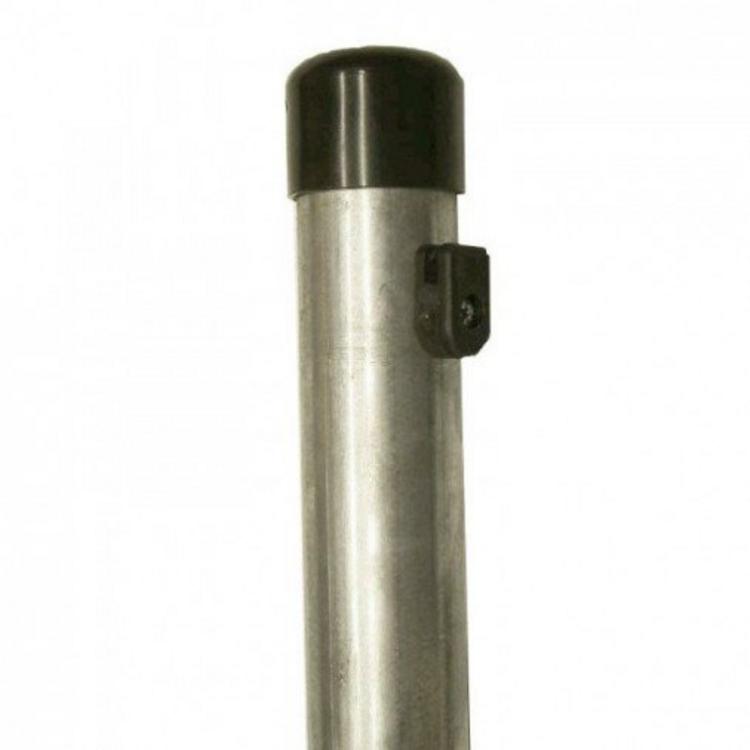 Stĺpik guľatý IDEAL Zn 1750/38/1,25mm, čierna čiapočka, čierna natĺkacia príchytka