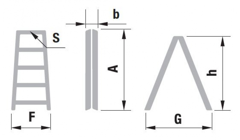 Rebrík schodíky obojstranné FORTE 2x4  1m 9404 - AG Náradie