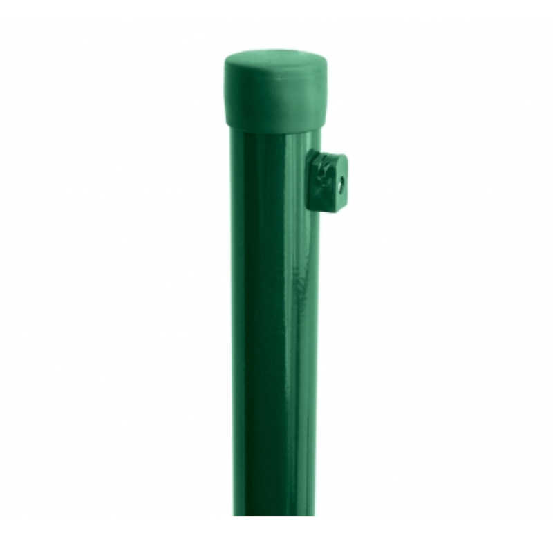 Stĺpik guľatý IDEAL Zn + PVC 2400/48/1,5mm, zelený s čiapočkou