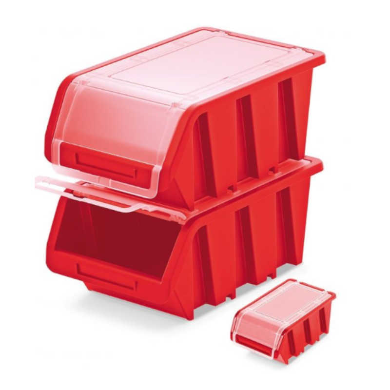 Box úložný 230x160x120 červený s krytom KTR23F-3020