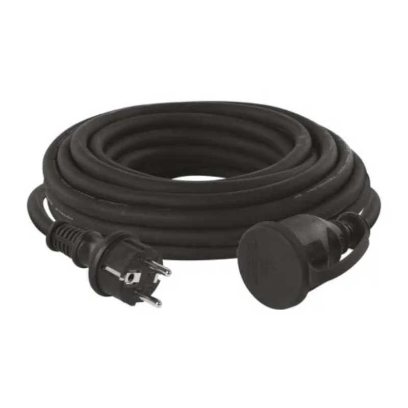 Kábel predlžovací 1z/10m 1,5mm guma čierny P01710