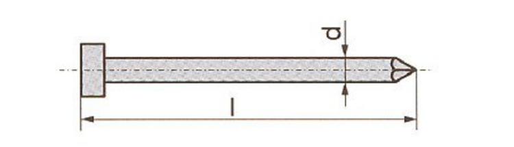 Klince stavebné s plochou hlavou 1,6x32 mm