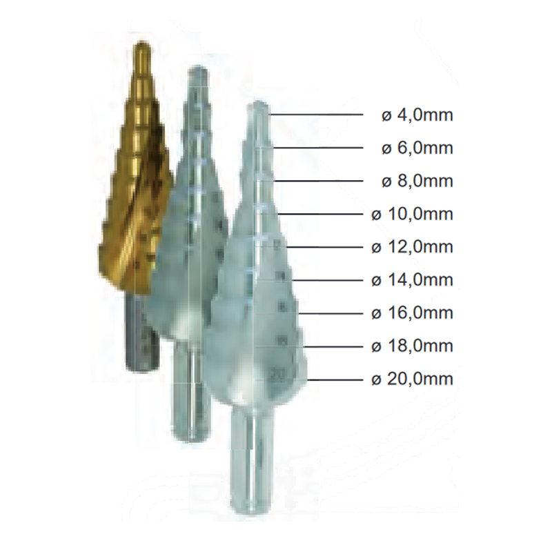 Vrták stupňovitý &Oslash;  8,0mm rozsah 4,0-20,0mm 9 st. HSSCo VS1CO - AG Náradie