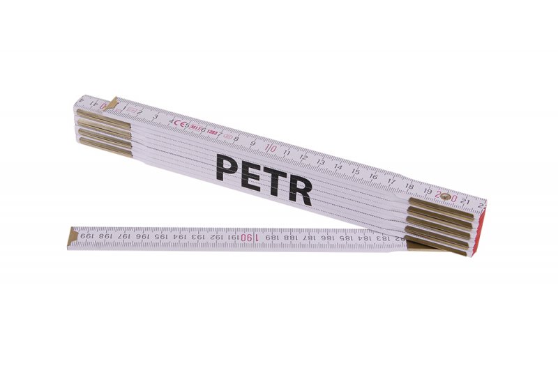 Meter 2m drevený skladací biely PETR 13403 - AG Náradie