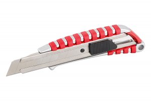 Nôž odlamovací ALU strieborno-červený 18mm tlačidlová ar.16143 Festa - AG Náradie