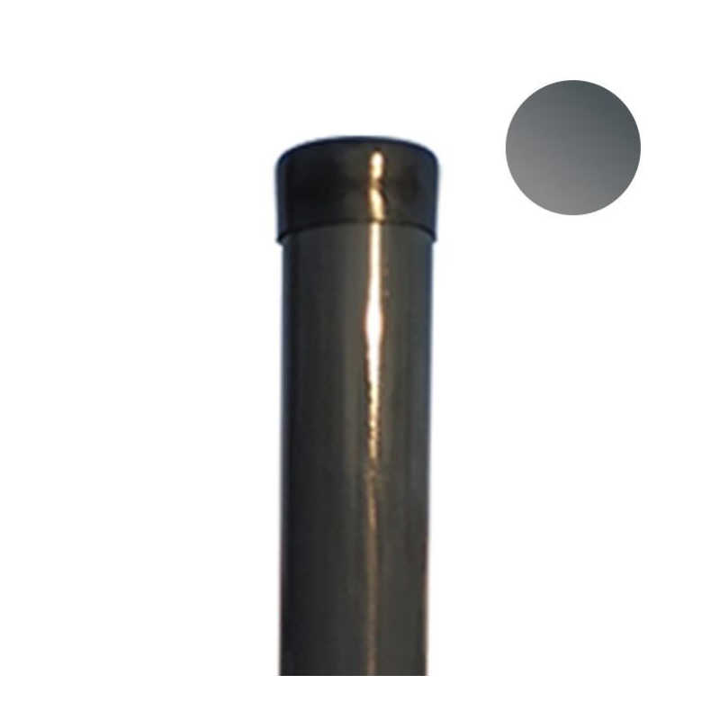 Stĺpik guľatý IDEAL Zn 2400/48/1,5mm čierna čiap.,čierna príchytka